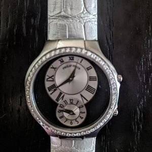 PHILIP STEIN STAINLESS STEEL WATCH WITH DIAMONDS